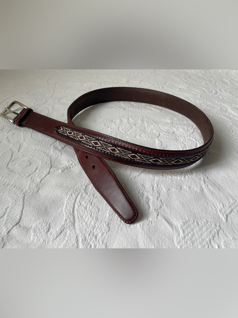 Brighton Chicago Leather Aztec Belt 
Western y2k 90s u Mens